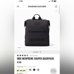 Dagne Dover Indi Neoprene Diaper Bag Backpack